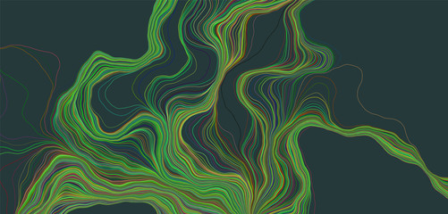 Abstract curved lines background. Vector colorful illustration.