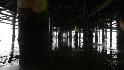 Walking under pier in 4K