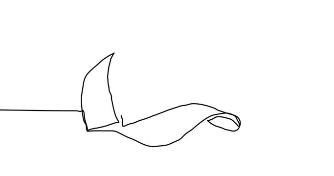 Baseball cap. Continuous line drawing style. d