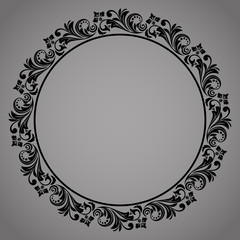 Decorative frame Elegant vector element for design in Eastern style, place for text. Floral black border. Lace illustration for invitations and greeting cards