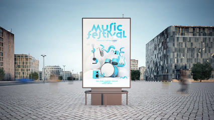 music festival advertising poster mock-up