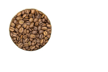 coffee beans on a white background place for text background