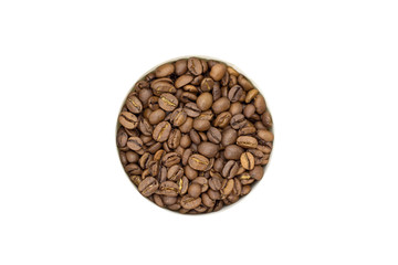 coffee beans on a white background place for text background
