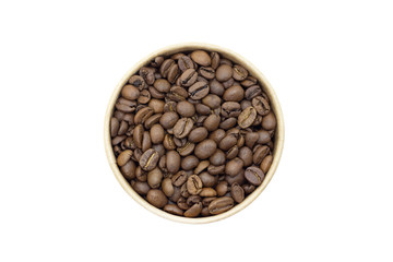 coffee beans on a white background place for text background