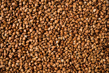 Buckwheat texture. Background image of buckwheat