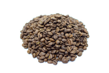 coffee beans on a white background place for text background