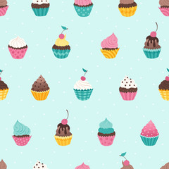 cupcakes seamless pattern