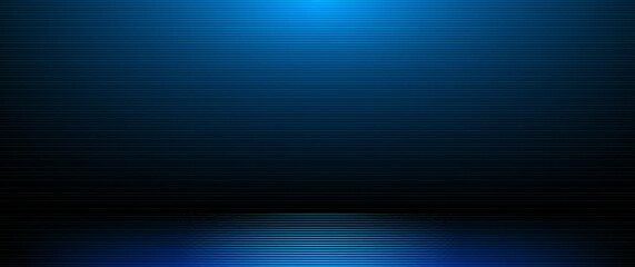 Illustration Abstract light stripes line pattern. Vector graphic design with blank, empty space on gradient blue color background. Futuristic digital technology for template or banner background