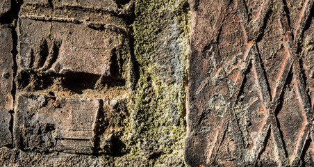 Texture of old dirty bricks
