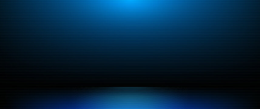 Illustration Abstract light stripes line pattern. Vector graphic design with blank, empty space on gradient blue color background. Futuristic digital technology for template or banner background