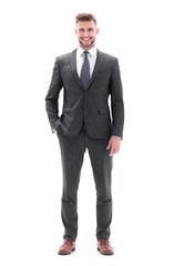 in full growth.portrait of a modern young businessman.