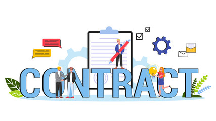 Contract concept. Official agreement and the handshake