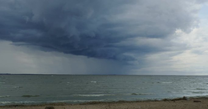 supercell tornado, dramatic scenery over sea 