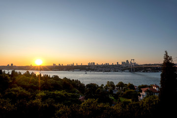 Istanbul bosphorus at sunset