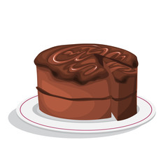 Tasty cake on the plate