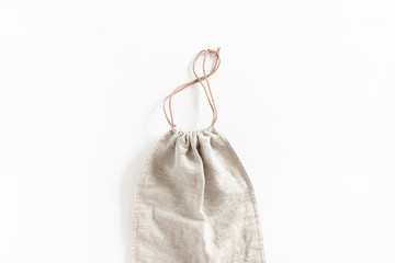Canvas bag on white background