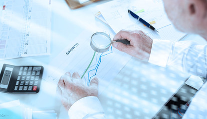 Financial analysis concept; multiple exposure