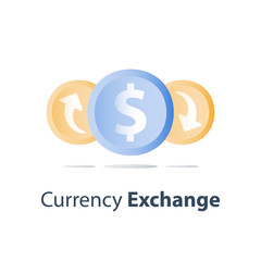 Credit payment, finance concept, currency exchange, cash back, investment return, loan refinance, savings deposit, banking service