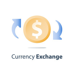 Credit payment, finance concept, currency exchange, cash back, investment return, loan refinance, savings deposit, banking service