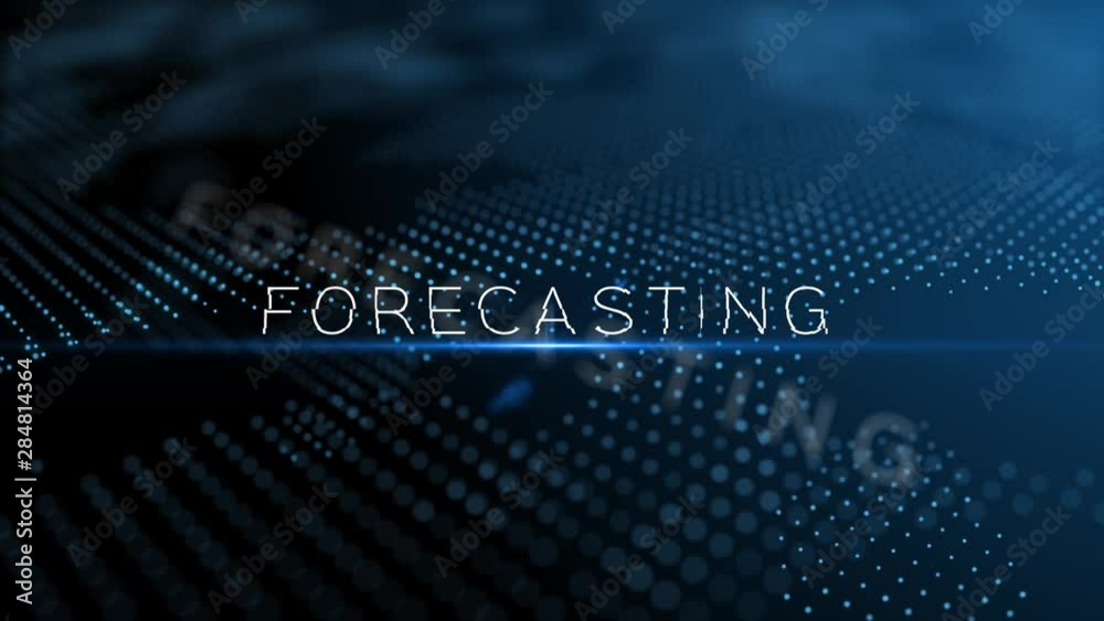 Poster forecasting modern intro text 3d animation with lens flare and depth of field focus blur