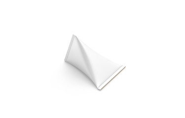 Blank white cardboard cream pyramid pack mockup,  isolated,  3d rendering. Empty milk or creamer...