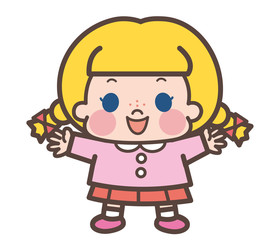 少女　外国人　幼稚園
