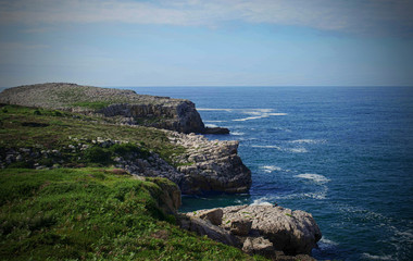 Cliff "La Roca Blanca", Suances, Cantabria, Spain