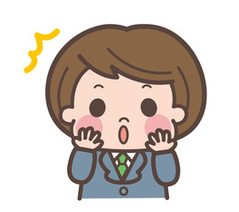 男性　スーツ　驚き