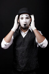 mime shows theatrical emotions