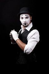 mime shows theatrical emotions