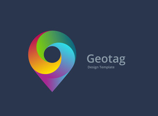Geotag or location pin logo icon design