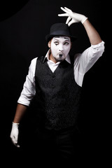 mime shows theatrical emotions