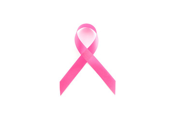 Satin pink ribbon, breast cancer awareness symbol