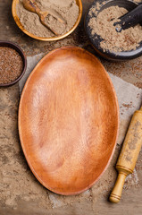 Flax flour with brown flax seeds
