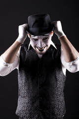 mime shows theatrical emotions