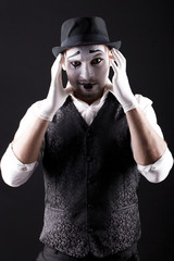 mime shows theatrical emotions