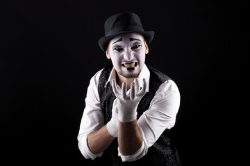 mime shows theatrical emotions