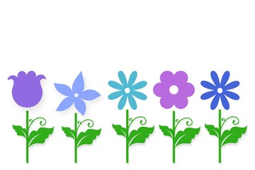 Cartoon doodle flower illustration with cheerful colours for children
