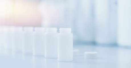 Pharmaceutical production line. Vaccine from epidemic, cancer, disease, virus.