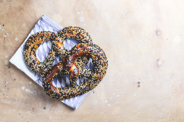 Meal for the Munich Oktoberfest pretzels