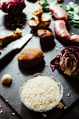 italian risotto with radicchio and sausages