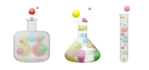 3D render illustration of the beaker