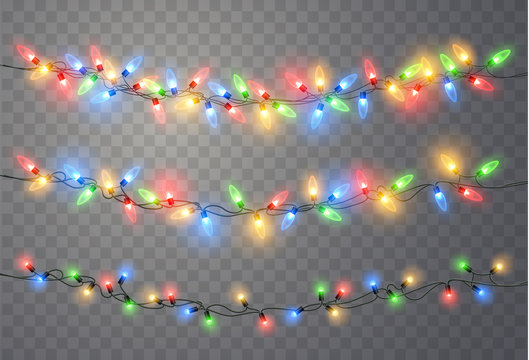 Christmas lights. Light bulb garland