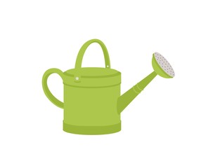 Green metal watering can or pot isolated on white background © Good Studio
