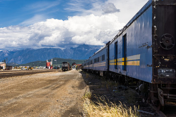 Fototapeta premium Train rocky mountains