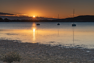 Sunrise and Low Clouds on the Bay