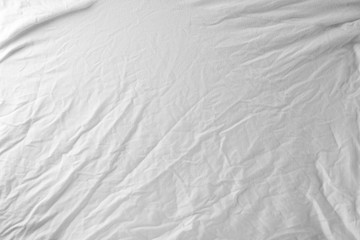 White crumpled textile, fabric background and texture