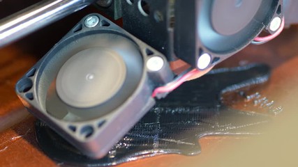 3D printer in motion in 4k slow motion 60fps