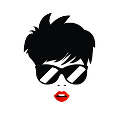 Fashion woman face in style pop art.