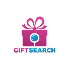 Gift Search Logo Template Design Vector, Emblem, Design Concept, Creative Symbol, Icon
